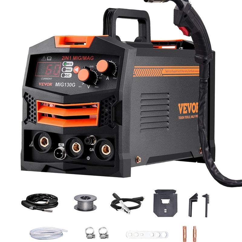 VEVOR MIG metināšanas aparāts 130 A 2-in-1 MIG/bezgāzes ar IGBT invertoru