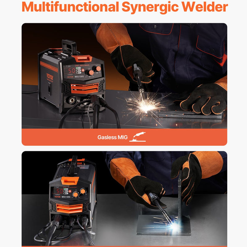 VEVOR MIG metināšanas aparāts 130 A 2-in-1 MIG/bezgāzes ar IGBT invertoru