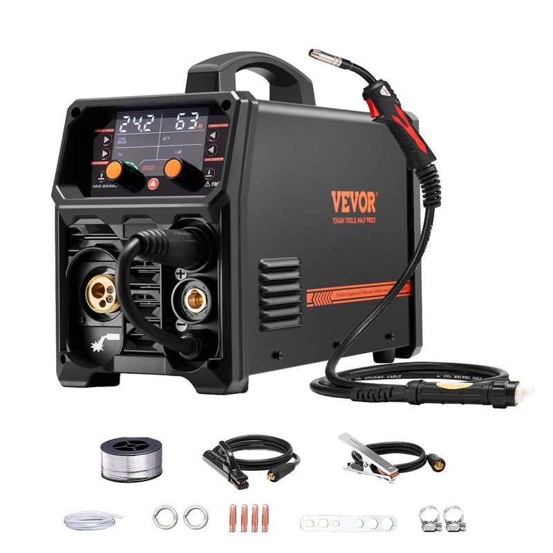 VEVOR 200 A, 5-in-1 MIG/Pluse/MMA/Lift TIG/Spool Gun, synergic