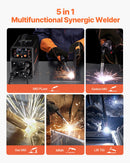Metināšanas aparāts VEVOR 250 A, 5‑in‑1 MIG Pulse, gasless MIG, gas MIG, MMA, Lift TIG, sinerģisks