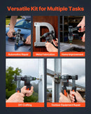 VEVOR kniedējamo uzgriežņu instrumenta komplekts, 210 mm sprūdrata tipa rivnut kniedētājs ar 10 vārpstām un 100 uzgriežņiem, metriskie un SAE izmēri M5, M6, M8, M10, M12, 8-32, 10-24, 1/4-20, 5/16-18, 3/8-16 UNC, ar izturīgu pārnēsāšanas koferi