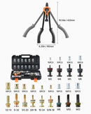 VEVOR Kniežu uzgriežņu knaibles 420 mm ar 13 mandrelēm un 130 kniežu uzgriežņiem (M3–M12, 8-32 līdz 1/2-13 UNC), ar pārnēsājamu koferi