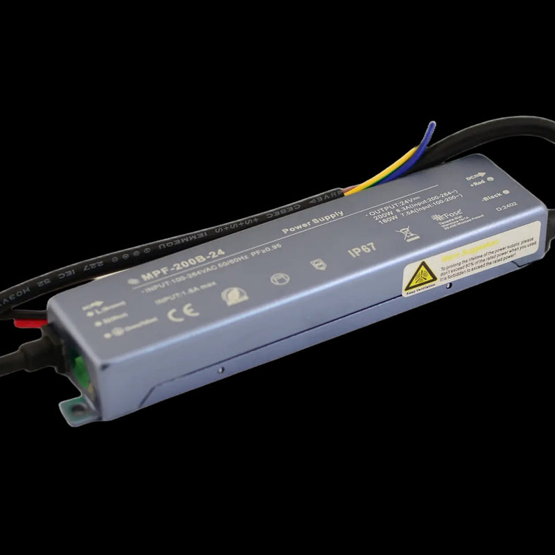 Constant voltage power supply PFC IP67 12V/24V/48V 200W