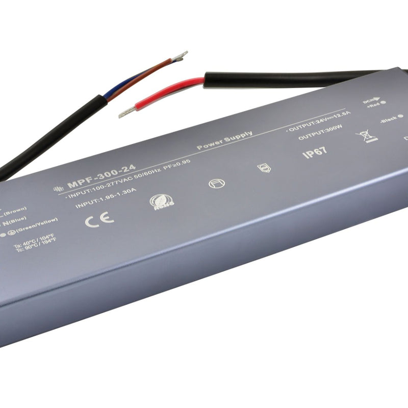 300W 12V LED barošanas bloks, IP67, 282mm - 86mm - 23.5mm