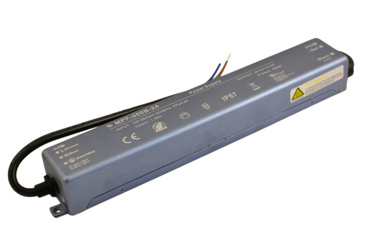 300W FOSE LED barošanas bloks 24V 12,5A, IP67, PFC