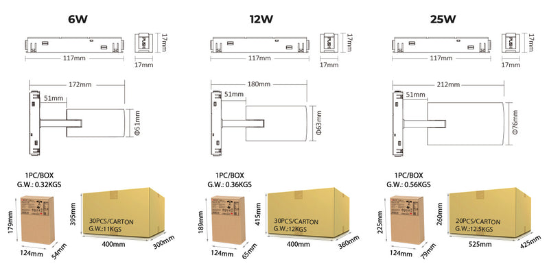 12W(1100Lm) magnētiskais sliežu gaismeklis (2.4Ghz), DC48V, 2700-6500K