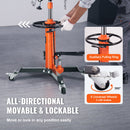 Гидравлический трансмиссионный подъемник VEVOR, телескопический 600 кг, диапазон подъема 81-170 см, напольный подъемник с ножной педалью и вращающимися на 360° колесами.