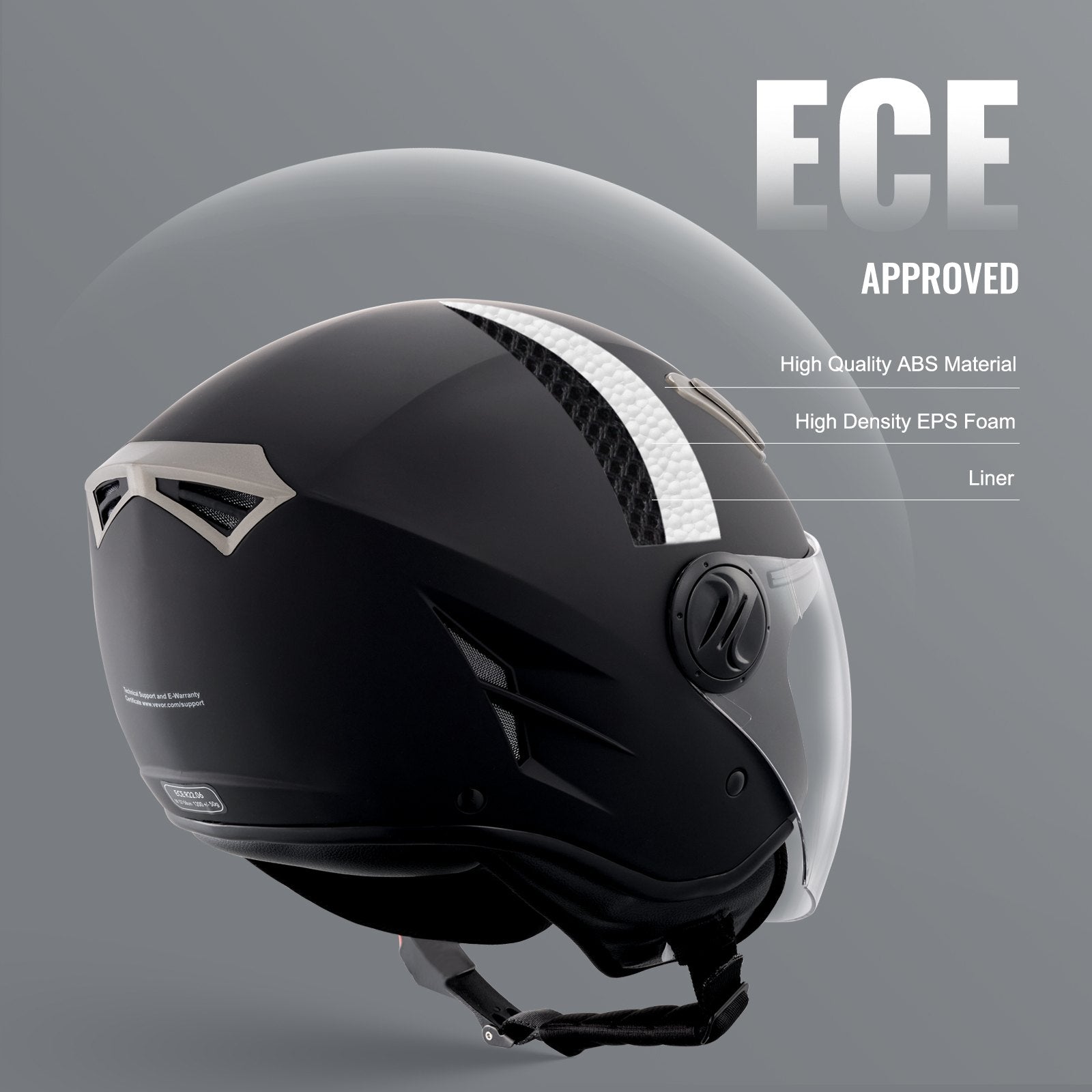 VEVOR 3/4-Sejas motocikla ķivere – Motokrosa ķivere ar Bluetooth austiņu slotu