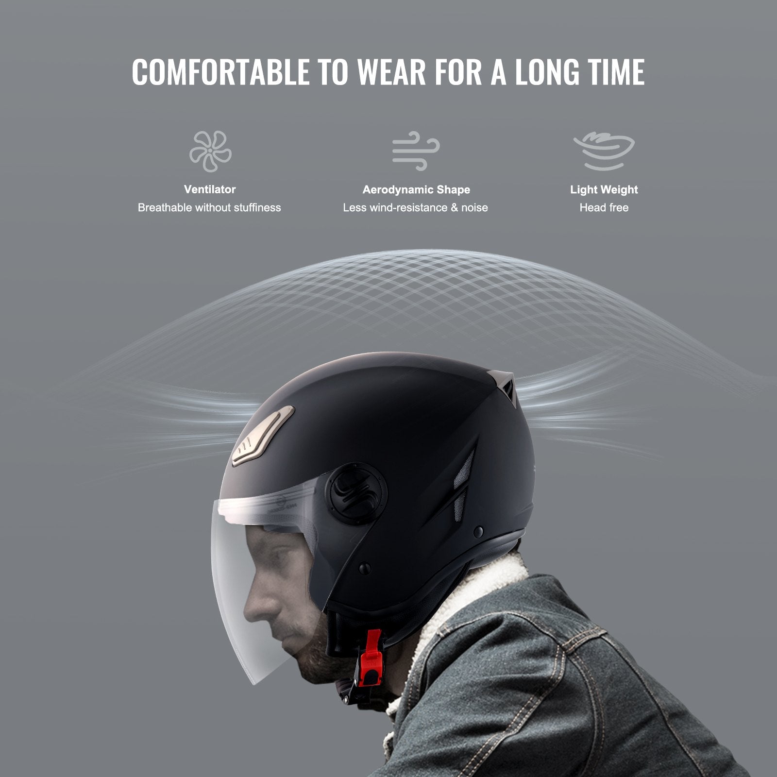 VEVOR ¾ sejas motokrosa ķivere ar Bluetooth pieslēgvietu