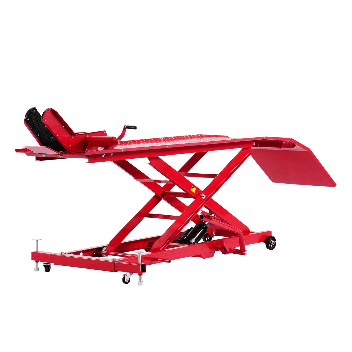 VEVOR motocikla pacēlāja galds, 454 kg celtspēja, 360° grozāms motocikla pacēlājs, regulējams augstums 21,8–78,7 cm, pastiprināts remonta statīvs ar drošības fiksatoru ATV un krosa motocikliem