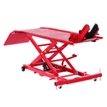 VEVOR motocikla pacēlāja galds, 454 kg celtspēja, 360° grozāms motocikla pacēlājs, regulējams augstums 21,8–78,7 cm, pastiprināts remonta statīvs ar drošības fiksatoru ATV un krosa motocikliem