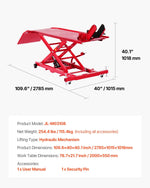 VEVOR motocikla pacēlāja galds, 454 kg celtspēja, 360° grozāms motocikla pacēlājs, regulējams augstums 21,8–78,7 cm, pastiprināts remonta statīvs ar drošības fiksatoru ATV un krosa motocikliem