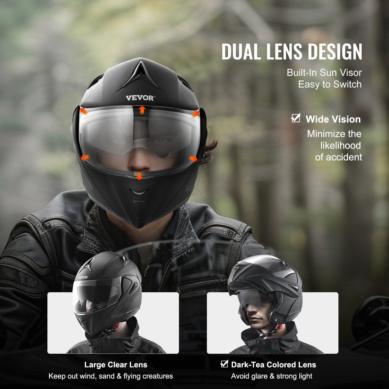 VEVOR motocikla ķivere bez aizsarglīcēja motokrosam ar Bluetooth pieslēgvietu