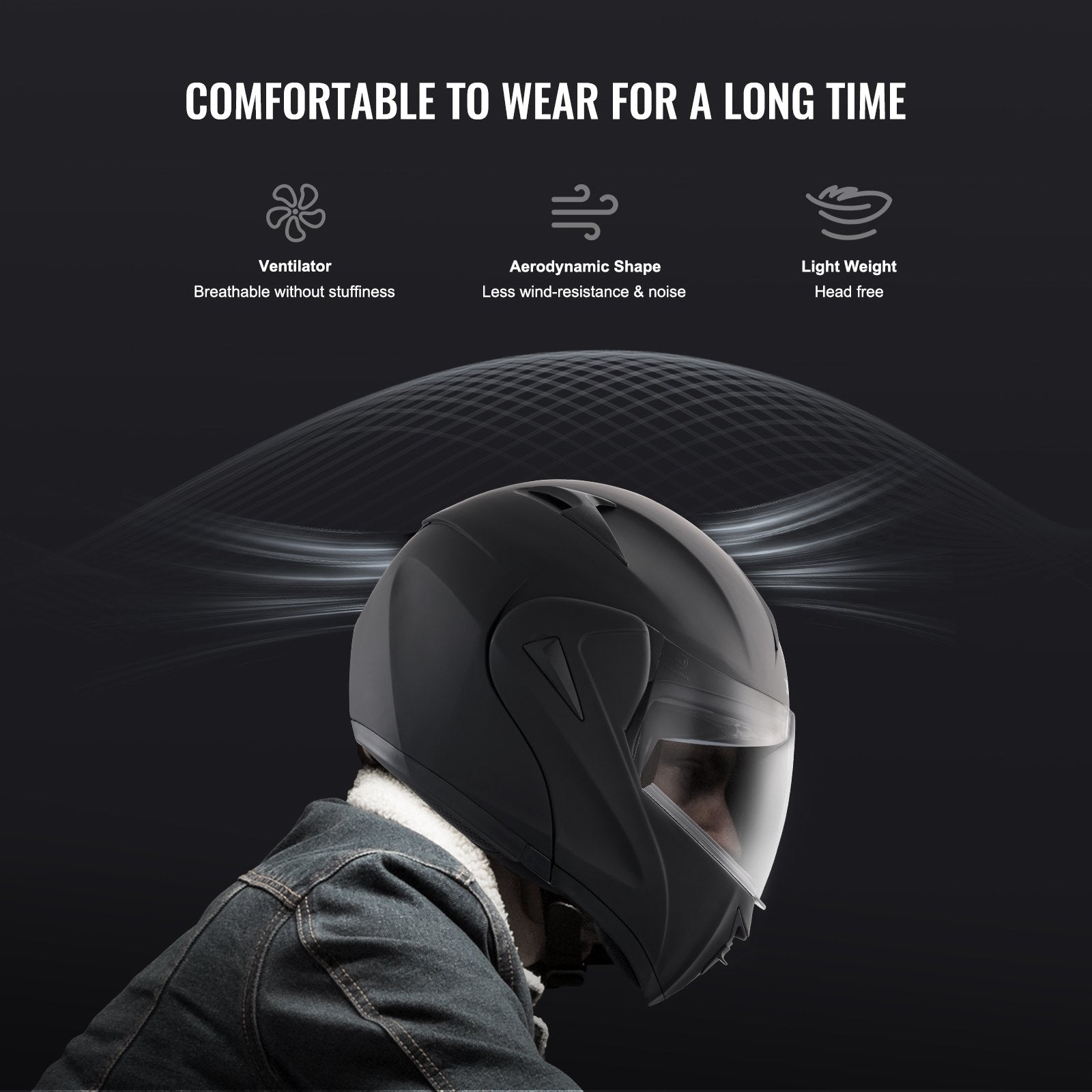 VEVOR motocikla ķivere bez aizsarglīcēja motokrosam ar Bluetooth pieslēgvietu