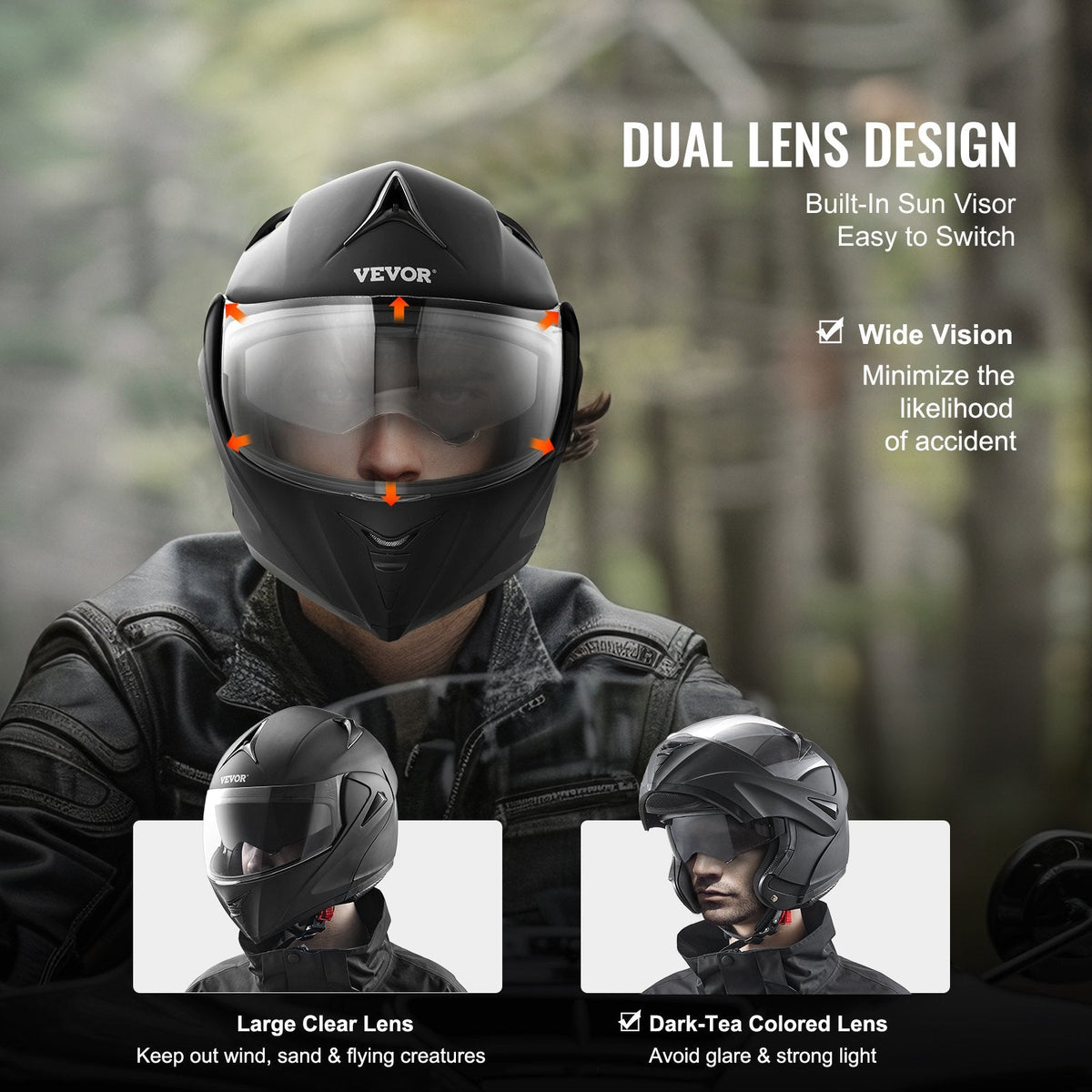 VEVOR atvērtā tipa motokrosa ķivere ar Bluetooth pieslēgvietu