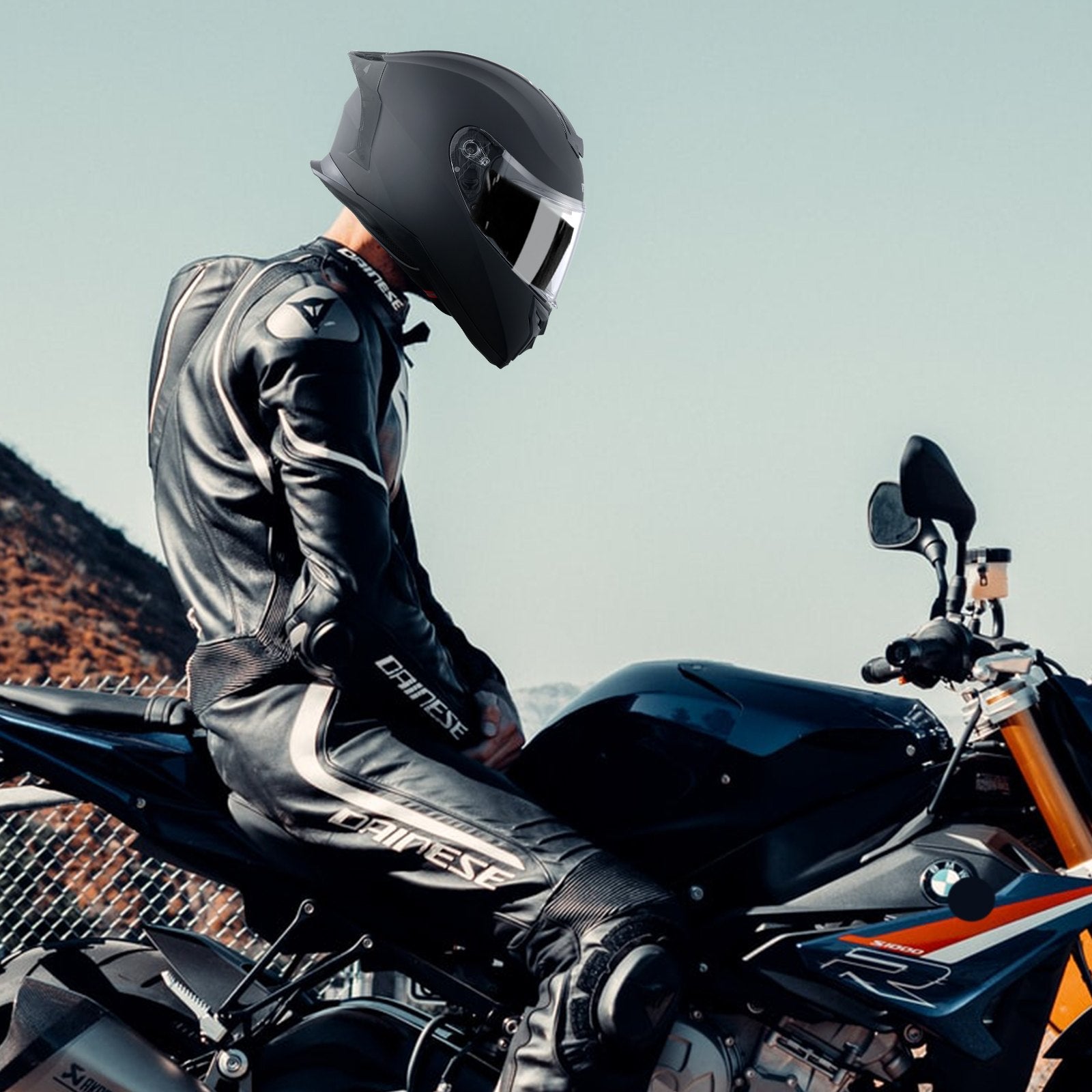 VEVOR motocrosa ķivere ar pilnu seju un Bluetooth savienojuma pieslēgvietu