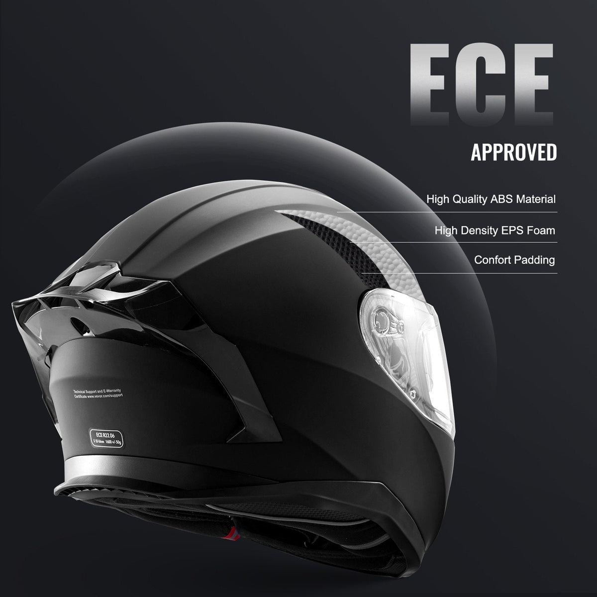 VEVOR pilnsejas motocikla ķivere ar Bluetooth pieslēgvietu – motocross modelis