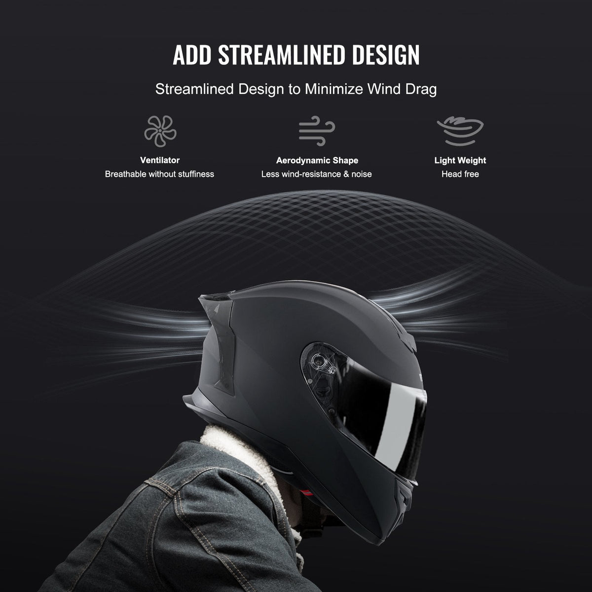 VEVOR pilnsejas motocikla ķivere ar Bluetooth pieslēgvietu – motocross modelis