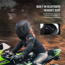 VEVOR pilnsejas motocikla ķivere ar Bluetooth pieslēgvietu – motocross modelis