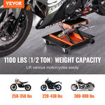 VEVOR motocikla/ATV šķērveida pacēlājs ar platformu un rokturi, 500 kg celtspēja, plata virsma un kloķa mehānisms