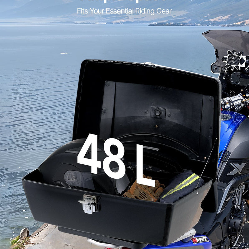 VEVOR 48L Universālais Motocikla Aizmugurējais Koferis ar Atstarojošu Paneli