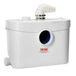 VEVOR kanalizācijas smalcinātājsūknis 900 W, plūsma līdz 180 l/min, pacelšanas augstums līdz 12 m, ar 4 ūdens pieslēgumiem, notekūdeņu pacelšanas iekārta tualetei, pagrabam, dušai, izlietnei, veļas mazgātavai un vannai