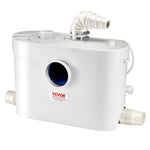 VEVOR kanalizācijas smalcinātājsūknis 900 W, plūsma līdz 180 l/min, pacelšanas augstums līdz 12 m, ar 4 ūdens pieslēgumiem, notekūdeņu pacelšanas iekārta tualetei, pagrabam, dušai, izlietnei, veļas mazgātavai un vannai