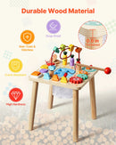 VEVOR Montessori aktivitāšu galds 8 in 1 bērniem 1–3 gadi, koka attīstošais spēļu galds no 6 mēnešiem