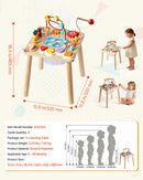 VEVOR Montessori aktivitāšu galds 8 in 1 bērniem 1–3 gadi, koka attīstošais spēļu galds no 6 mēnešiem