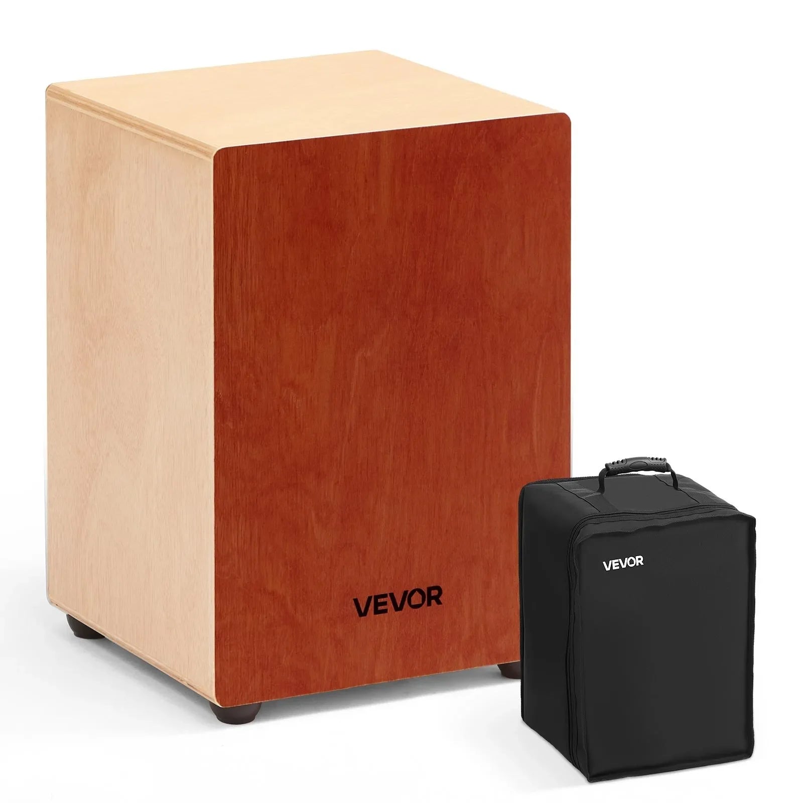 VEVOR kajona boksa bungas ar iekšējām stīgām, pārnēsājamas bērza koka ritma bungas ar ceļojuma somu, 305 × 305 × 430 mm, piemērotas iesācējiem un profesionāļiem