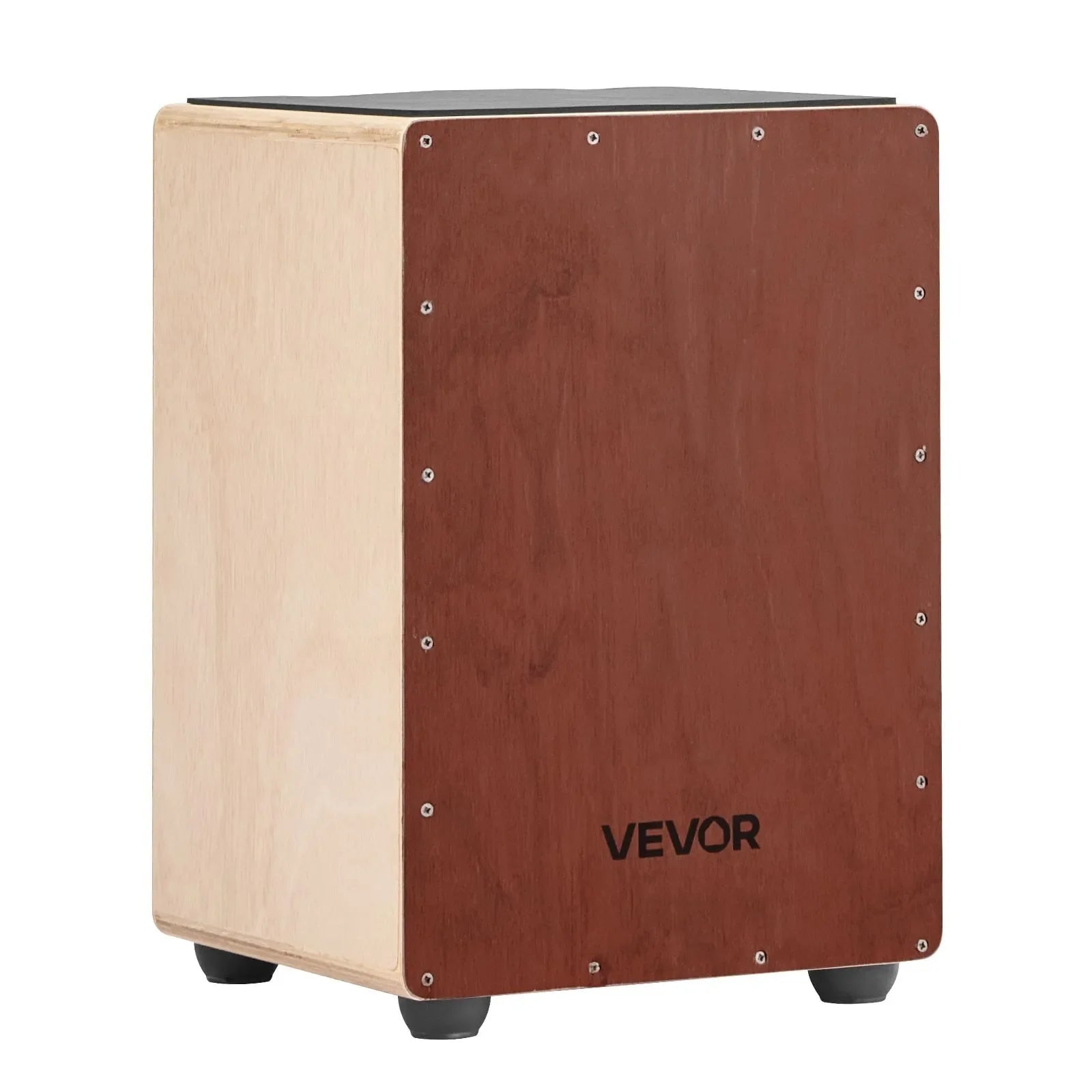 VEVOR perkusiju kājons ar iekšējo striķu sistēmu un silikona kājiņām, bērza koka modelis, 255 × 255 × 380 mm