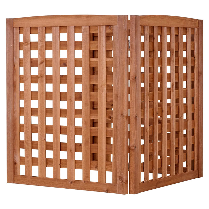 VEVOR koka privātuma žogs 810 × 960 mm, 3 paneļu masīvkoka āra aizslietnis ar regulējamu leņķi un eņģēm pastiprinātu konstrukciju, piemērots gaisa kondicioniera un atkritumu konteineru paslēpšanai dārzā