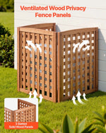 VEVOR koka privātuma žogs 810 × 960 mm, 3 paneļu masīvkoka āra aizslietnis ar regulējamu leņķi un eņģēm pastiprinātu konstrukciju, piemērots gaisa kondicioniera un atkritumu konteineru paslēpšanai dārzā