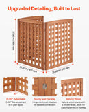 VEVOR koka privātuma žogs 810 × 960 mm, 3 paneļu masīvkoka āra aizslietnis ar regulējamu leņķi un eņģēm pastiprinātu konstrukciju, piemērots gaisa kondicioniera un atkritumu konteineru paslēpšanai dārzā