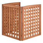 VEVOR koka privātuma žogs 810 × 960 mm, 3 paneļu masīvkoka āra aizslietnis ar regulējamu leņķi un eņģēm pastiprinātu konstrukciju, piemērots gaisa kondicioniera un atkritumu konteineru paslēpšanai dārzā