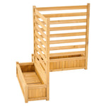 VEVOR koka privātuma žogs 914 × 1143 mm, 2 līstu paneļu masīvkoka āra aizslietnis ar 2 puķu kastēm un metāla mietiem, piemērots gaisa kondicioniera, atkritumu konteineru un dārza zonas norobežošanai pie baseina