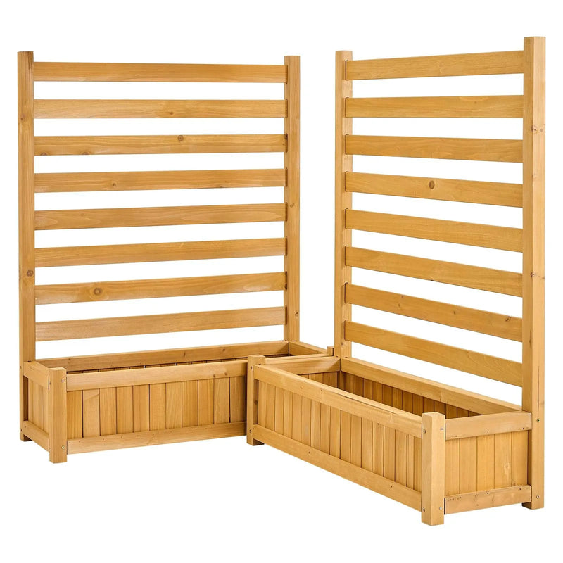 VEVOR koka privātuma žogs 914 × 1143 mm, 2 līstu paneļu masīvkoka āra aizslietnis ar 2 puķu kastēm un metāla mietiem, piemērots gaisa kondicioniera, atkritumu konteineru un dārza zonas norobežošanai pie baseina