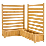 VEVOR koka privātuma žogs 914 × 1143 mm, 2 līstu paneļu masīvkoka āra aizslietnis ar 2 puķu kastēm un metāla mietiem, piemērots gaisa kondicioniera, atkritumu konteineru un dārza zonas norobežošanai pie baseina