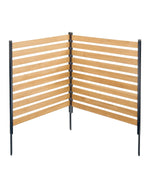 VEVOR koka privātuma žogs, 965 × 1067 mm, 2 paneļu lamelēts gaisa kondicioniera aizsegs ar metāla mietiņiem, vienkārša DIY uzstādīšana, āra atkritumu tvertnes slēpnis dārza dekorēšanai