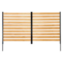 VEVOR koka privātuma žogs, 965 × 1067 mm, 2 paneļu lamelēts gaisa kondicioniera aizsegs ar metāla mietiņiem, vienkārša DIY uzstādīšana, āra atkritumu tvertnes slēpnis dārza dekorēšanai