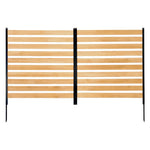 VEVOR koka privātuma žogs, 965 × 1067 mm, 2 paneļu lamelēts gaisa kondicioniera aizsegs ar metāla mietiņiem, vienkārša DIY uzstādīšana, āra atkritumu tvertnes slēpnis dārza dekorēšanai