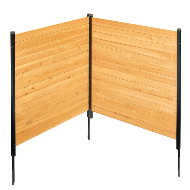 VEVOR koka privātuma žogs, 965 x 1067 mm, 2 paneļu masīvs gaisa kondicioniera aizsargžogs ar metāla mietiņiem, viegla DIY uzstādīšana, āra atkritumu tvertnes aizsegs dārza dekorēšanai