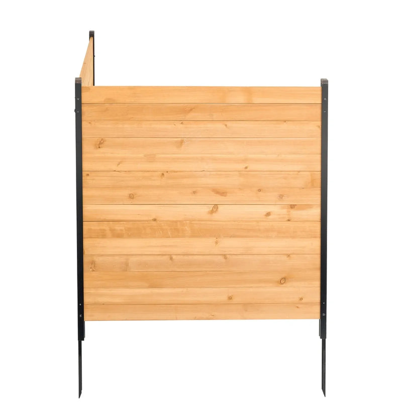 VEVOR koka privātuma žogs, 965 x 1067 mm, 2 paneļu masīvs gaisa kondicioniera aizsargžogs ar metāla mietiņiem, viegla DIY uzstādīšana, āra atkritumu tvertnes aizsegs dārza dekorēšanai