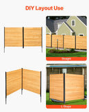 VEVOR koka privātuma žogs, 965 x 1067 mm, 2 paneļu masīvs gaisa kondicioniera aizsargžogs ar metāla mietiņiem, viegla DIY uzstādīšana, āra atkritumu tvertnes aizsegs dārza dekorēšanai
