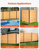 VEVOR koka privātuma žogs, 965 x 1067 mm, 2 paneļu masīvs gaisa kondicioniera aizsargžogs ar metāla mietiņiem, viegla DIY uzstādīšana, āra atkritumu tvertnes aizsegs dārza dekorēšanai