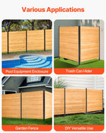 VEVOR koka privātuma žogs, 965 x 1067 mm, 2 paneļu masīvs gaisa kondicioniera aizsargžogs ar metāla mietiņiem, viegla DIY uzstādīšana, āra atkritumu tvertnes aizsegs dārza dekorēšanai