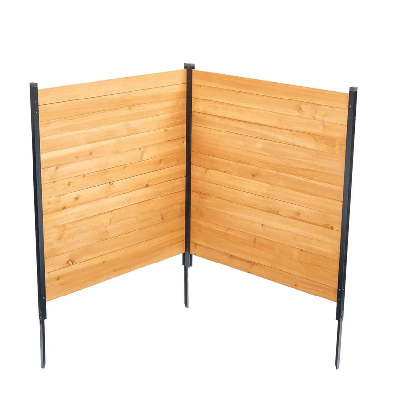 VEVOR koka privātuma žogs, 965 x 1067 mm, 2 paneļu masīvs gaisa kondicioniera aizsargžogs ar metāla mietiņiem, viegla DIY uzstādīšana, āra atkritumu tvertnes aizsegs dārza dekorēšanai