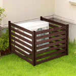 VEVOR koka privātuma žogs 1230 × 945 mm, 3 paneļu masīvkoka āra aizslietnis ar metāla mietiem un tērauda rāmi, piemērots gaisa kondicioniera, atkritumu konteineru un dārza zonas norobežošanai pie baseina