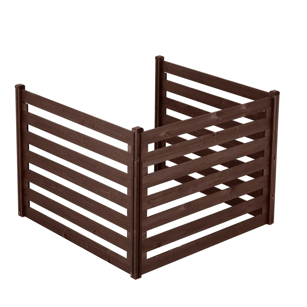 VEVOR koka privātuma žogs 1230 × 945 mm, 3 paneļu masīvkoka āra aizslietnis ar metāla mietiem un tērauda rāmi, piemērots gaisa kondicioniera, atkritumu konteineru un dārza zonas norobežošanai pie baseina