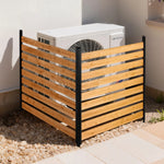 VEVOR koka privātuma žogs 1219 × 1244 × 1219 mm, 2 paneļu āra koka aizslietnis ar metāla mietiem un tērauda rāmi, piemērots kondicionieriem, atkritumu konteineriem, dārzam un baseinam